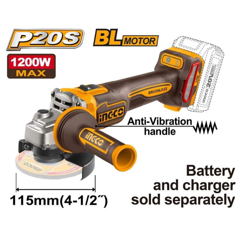 20V Lithium-Ion angle grinder