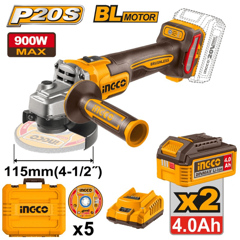 20V Lithium-Ion angle grinder