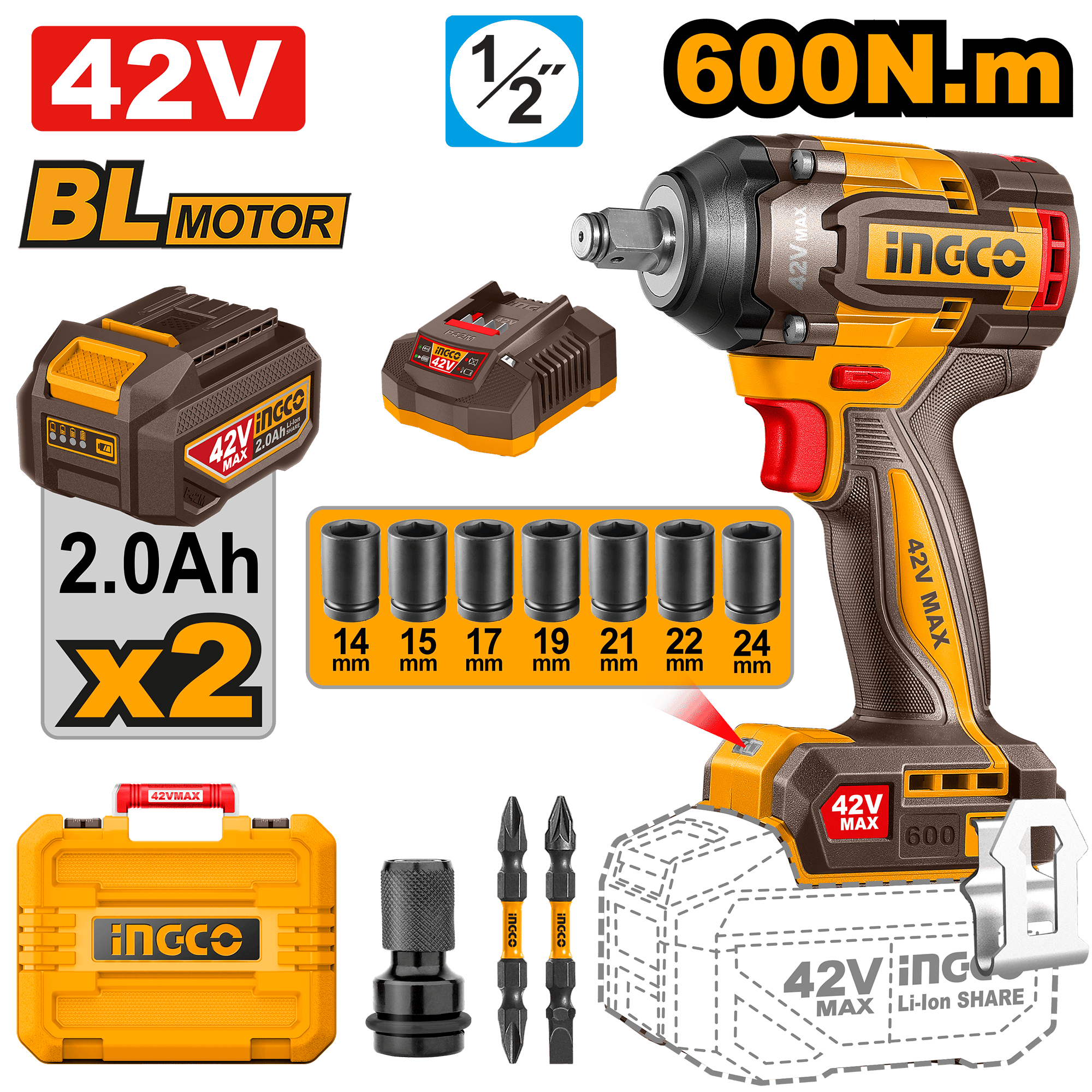 42V Cordless Inpact Wrench