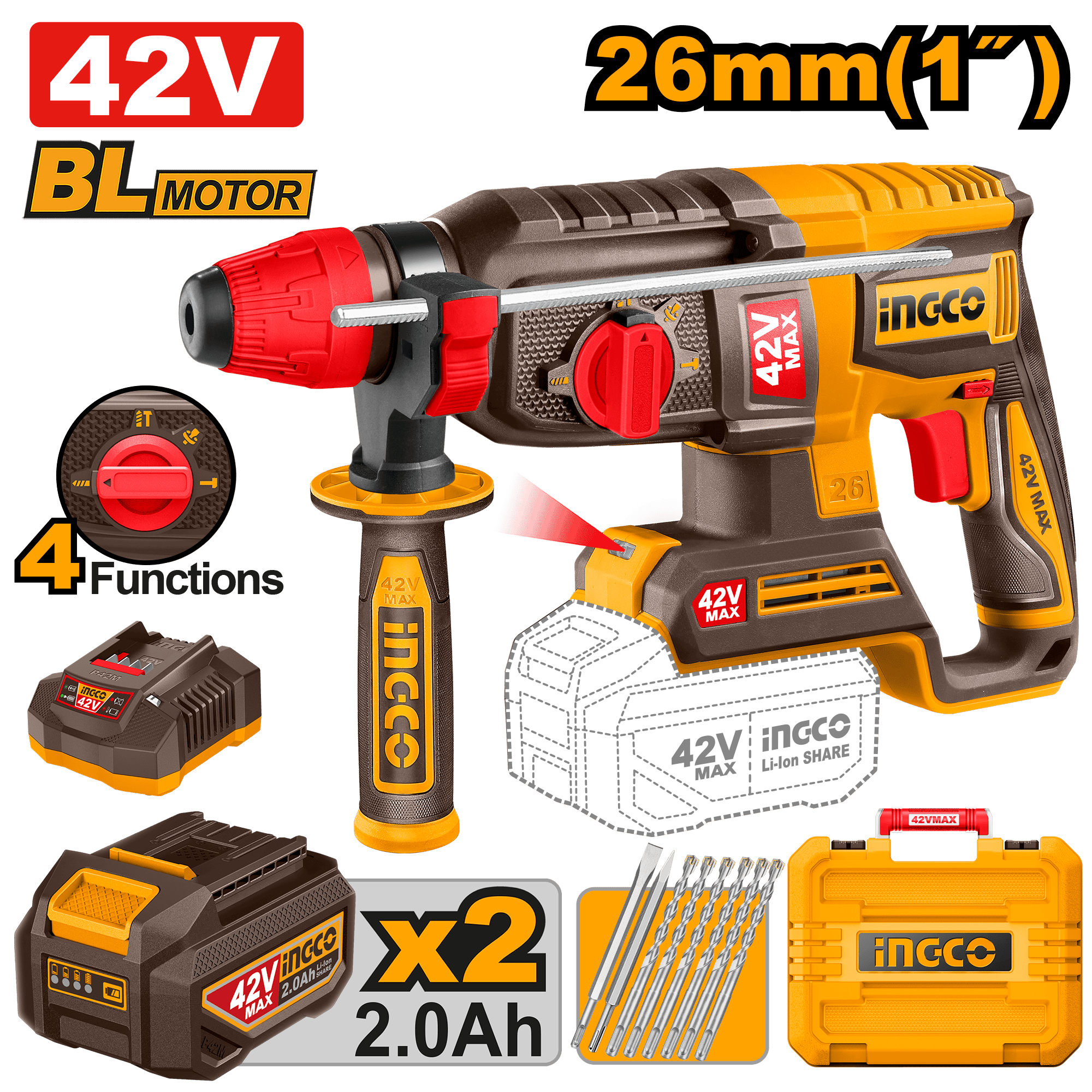 42V Cordless Rotary Hammer