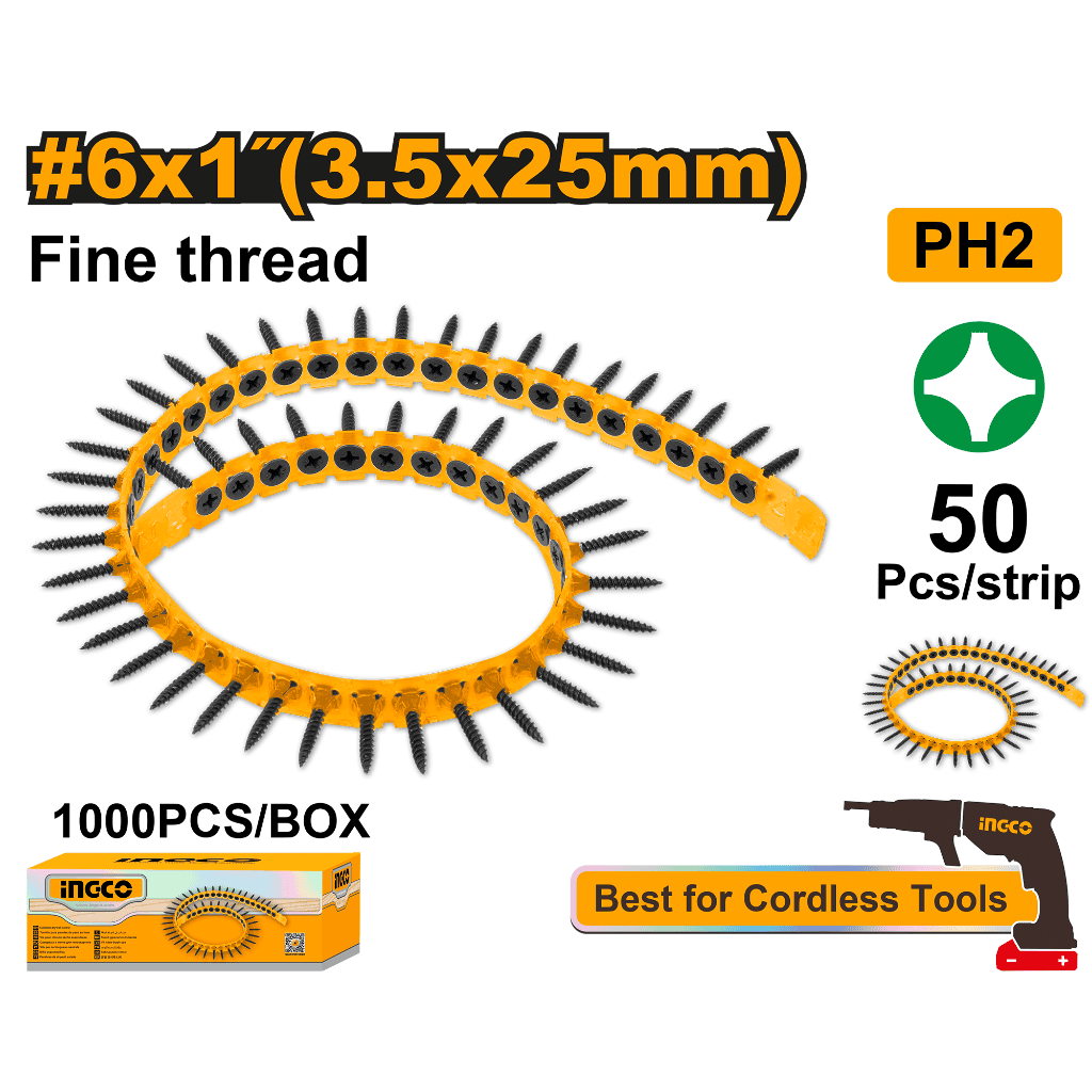 COLLATED DRYWALL SCREW 50P/STRIP 1000P/BOX