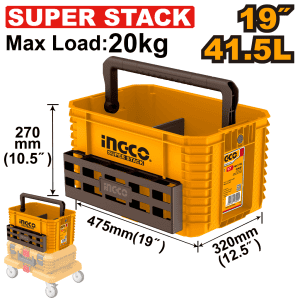 19" Stackable plastic tools tote