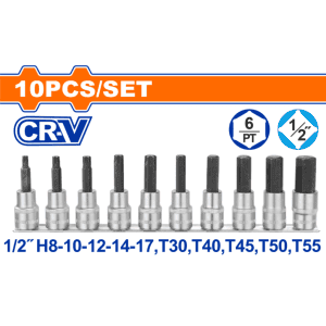 10 Piece 1/2" Bit socket set
