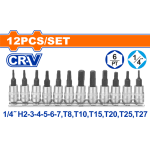 12 Piece 1/4" Bit socket set